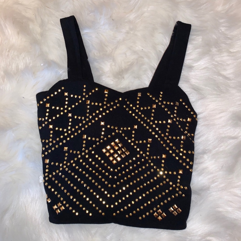 BONGO Black and Gold Crop Top.